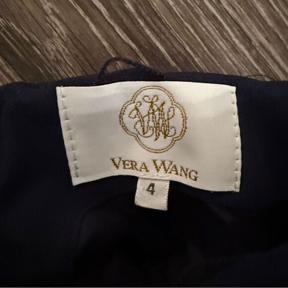 Vera Wang Navy Off Shoulder Dress - Picture 4 of 6